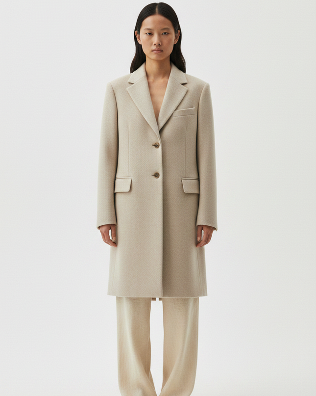 The Wool Coat – Stone Front Full-Body