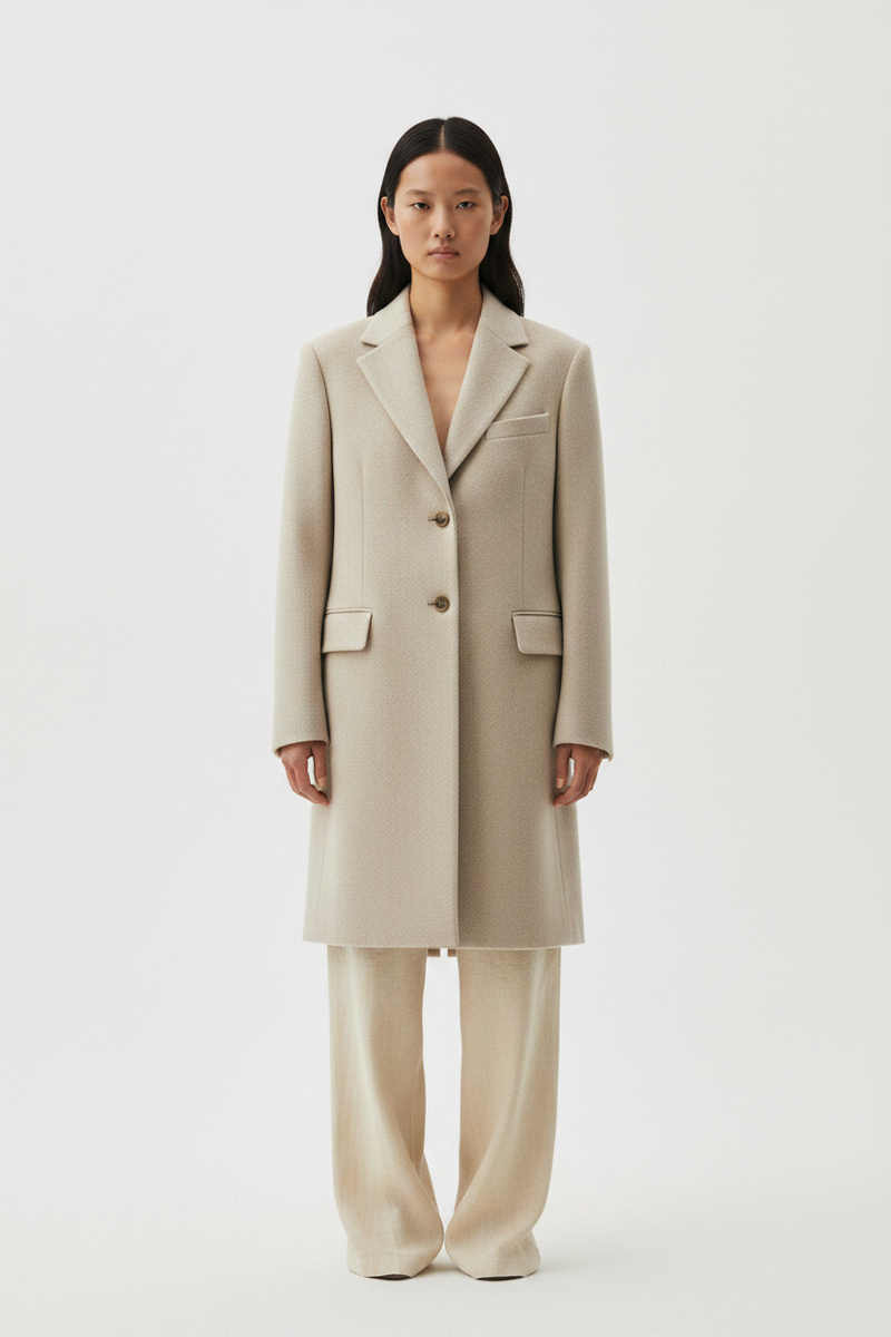 The Wool Coat – Stone Front Full-Body