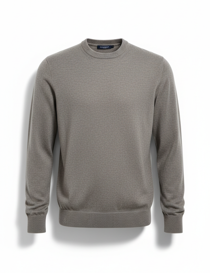 The Wool Crew Sweater — Stone Packshot
