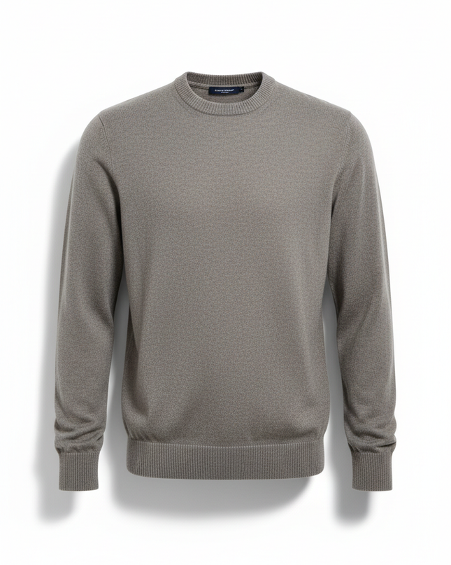 The Wool Crew Sweater — Stone Packshot