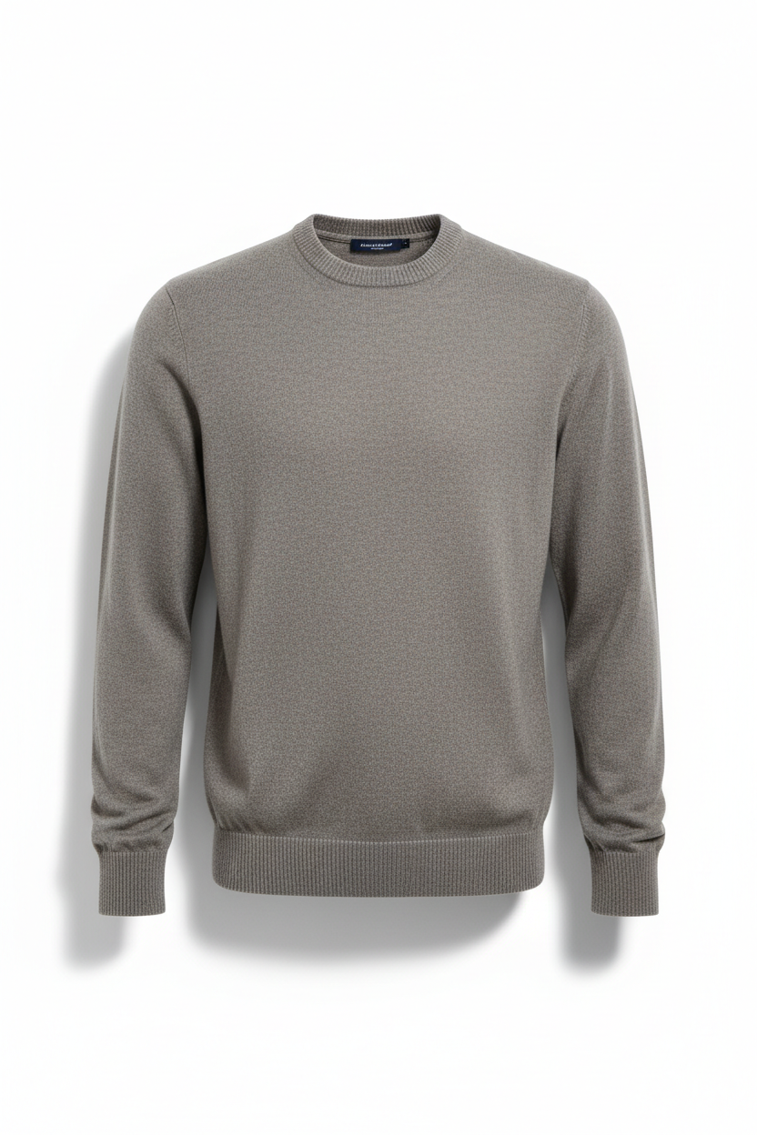 The Wool Crew Sweater — Stone Packshot