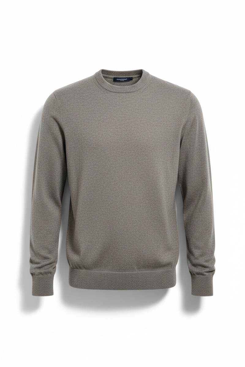 The Wool Crew Sweater — Stone Packshot