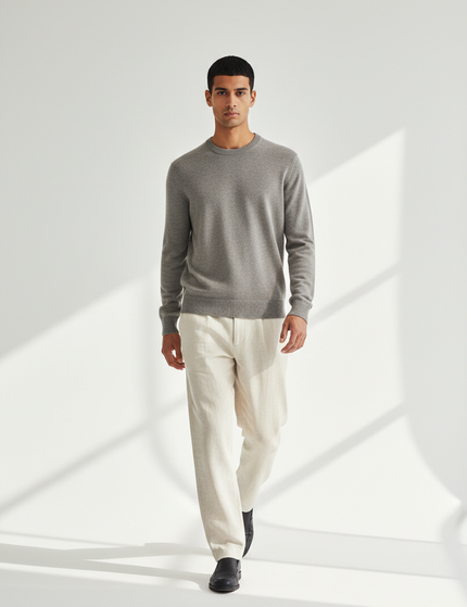 The Wool Crew Sweater — Walking Motion